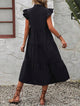 Women’s Ruffle Sleeve Tiered Dress | Midi