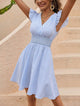 Women’s Striped Flutter Sleeve Dress | V-Neck