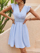 Women’s Striped Flutter Sleeve Dress | V-Neck