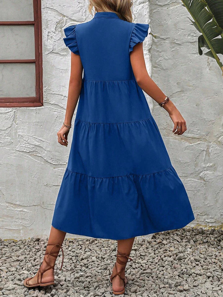 Women’s Ruffle Sleeve Tiered Dress | Midi
