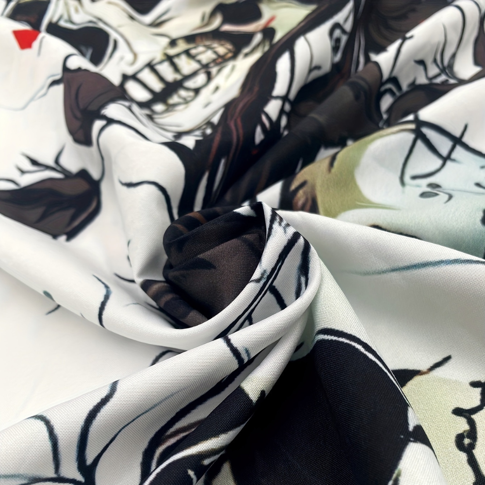 Men’s Halloween Shirt | Skull & Rose Print Long Sleeve