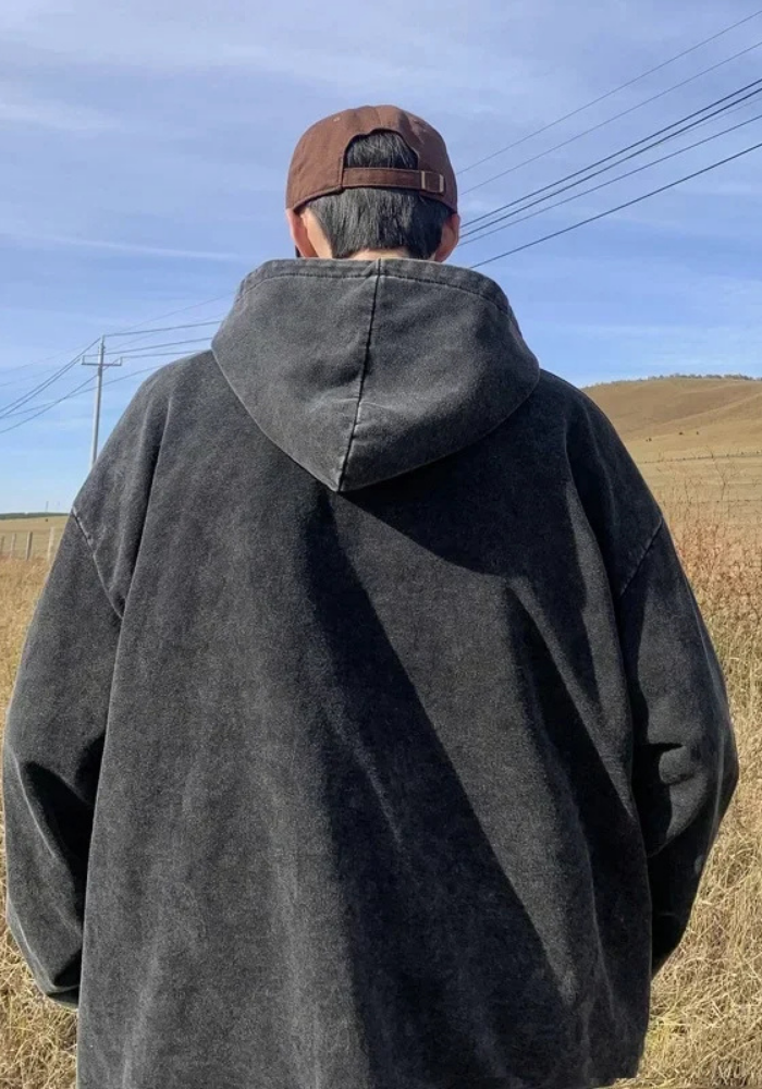 Men’s Oversized Zip Hoodie | Washed