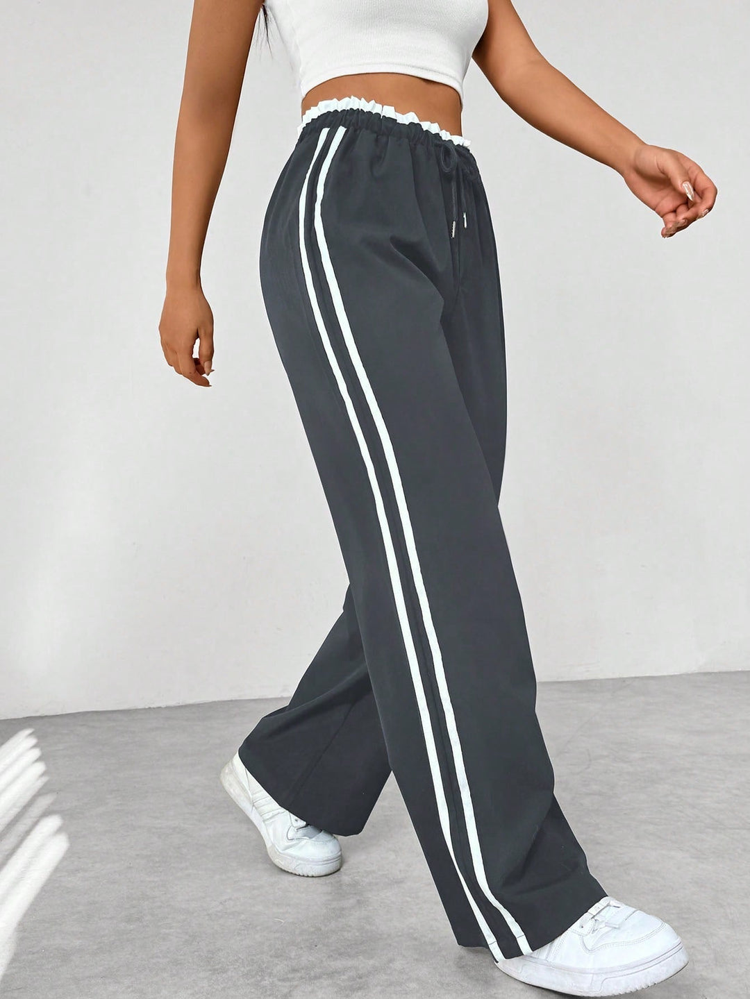 Women’s High Waisted Track Pants | Wide Leg