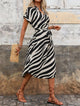 Women’s Zebra Print Belted Dress | Midi