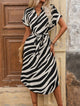 Women’s Zebra Print Belted Dress | Midi