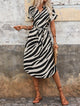 Women’s Zebra Print Belted Dress | Midi