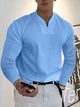 Men’s Long Sleeve V-Neck Shirt | Slim Fit