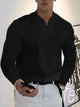 Men’s Long Sleeve V-Neck Shirt | Slim Fit