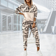 Women’s Two-Piece Tracksuit | Geometric Print V-Neck