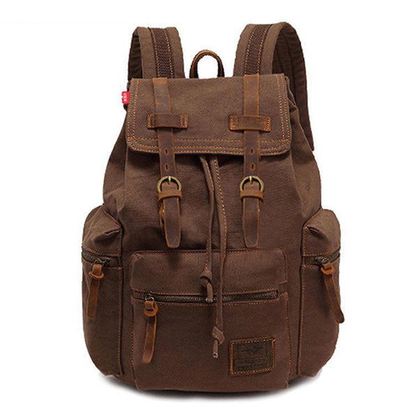 Maximo- Retro Canvas Multi-compartment Flap Backpack