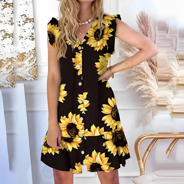 Women’s Sleeveless Button Dress | Mini