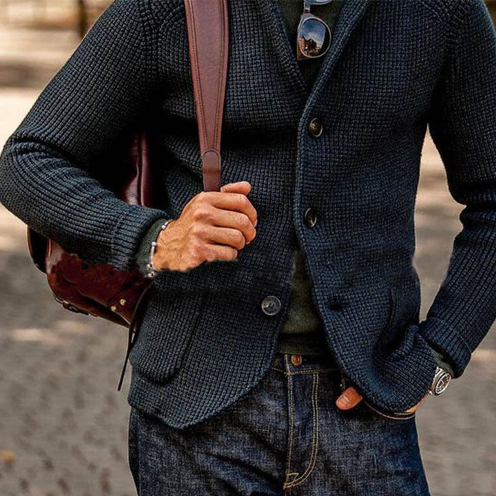 Evan - Men's Casual Stand Collar Knit Blazer