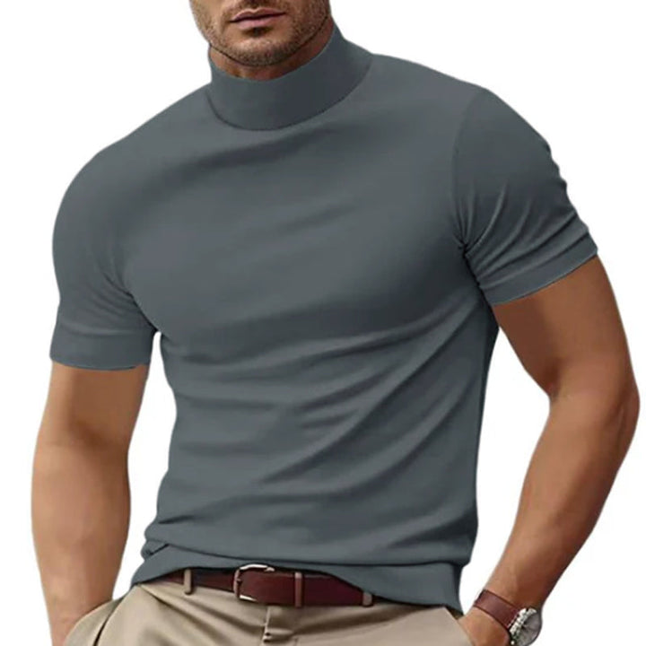 Charles - Solid Color Half Turtle Neck T-Shirt