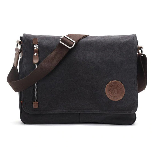 Lamont - Casual diagonal zip pocket canvas bag
