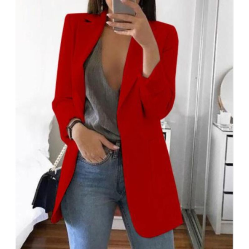 Women’s Fitted Open Front Blazer | Long Sleeve