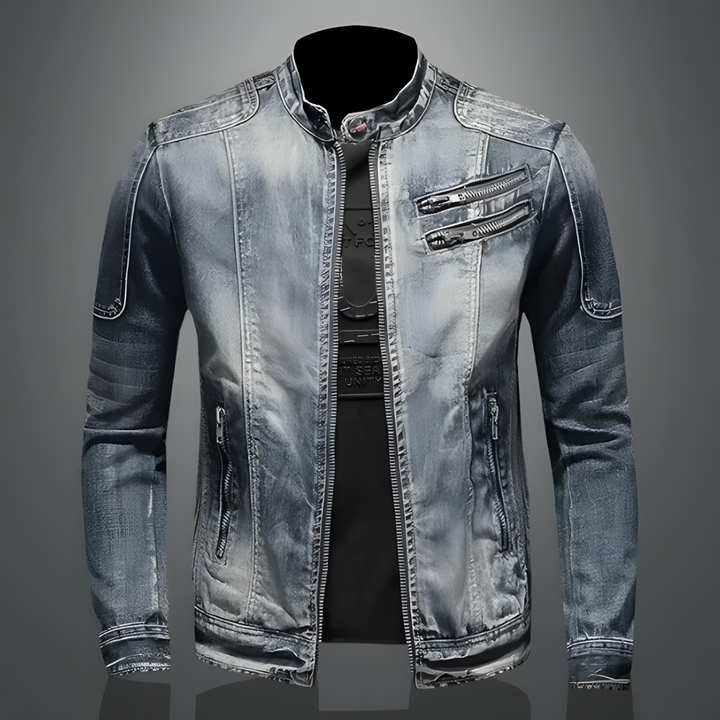 Robert - Men's denim jacket with double chest pockets