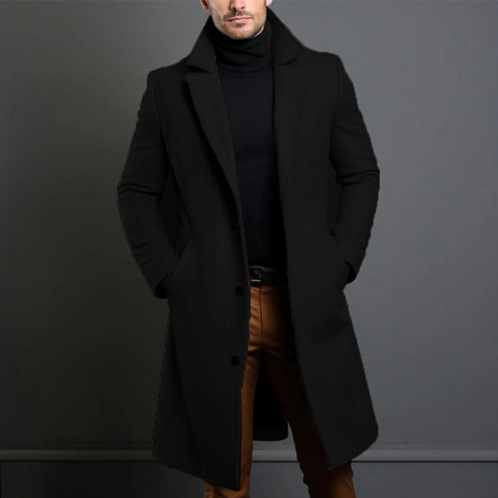 Caleb - Men's Stylish and Comfortable Long Winter Coat in Wool
