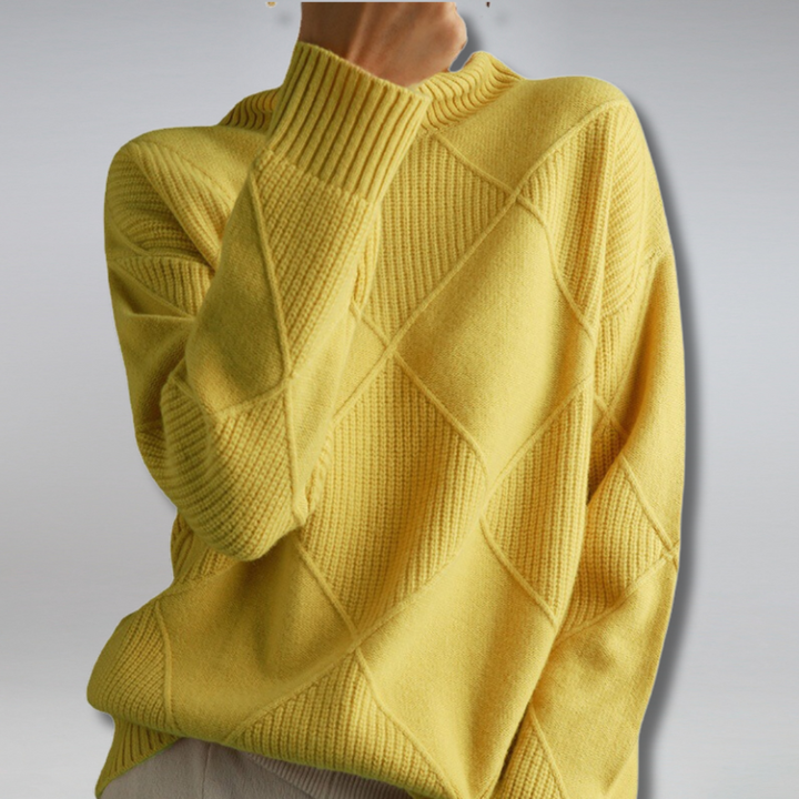 Women’s Diamond Knit Sweater | Long Sleeve