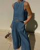 Women’s Sleeveless Two-Piece Set | Wide Leg