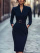 Women’s Elegant Belted Dress | Midi