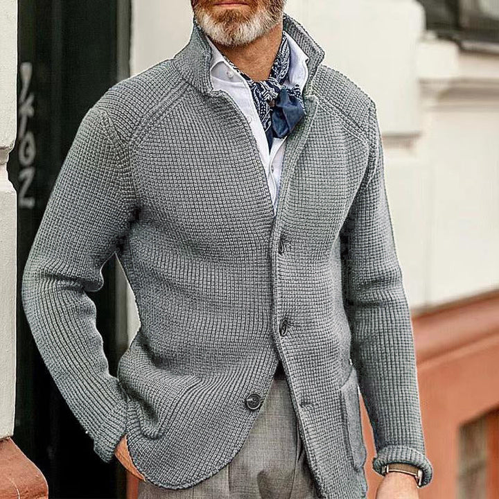 Evan - Men's Casual Stand Collar Knit Blazer