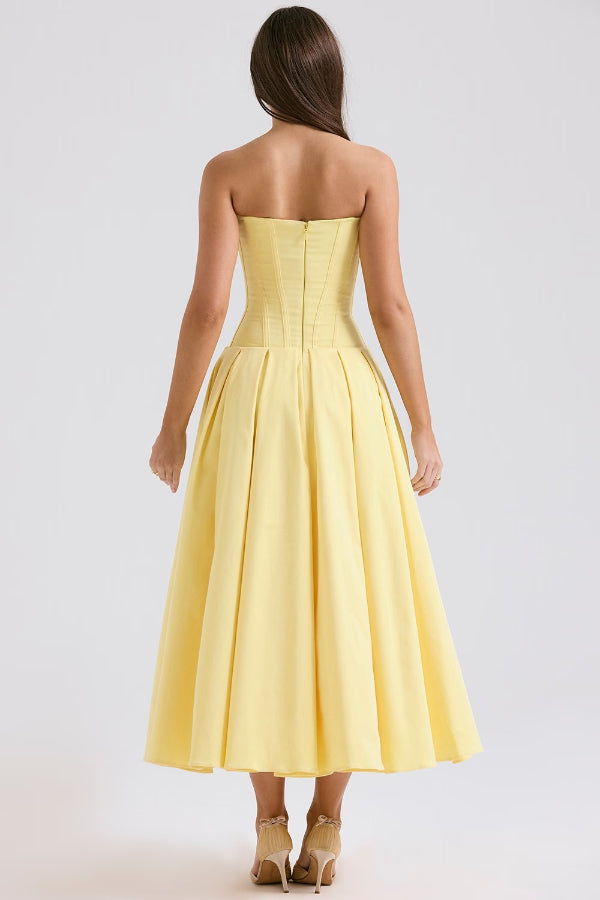 Women’s Corset Pleated Dress | Midi