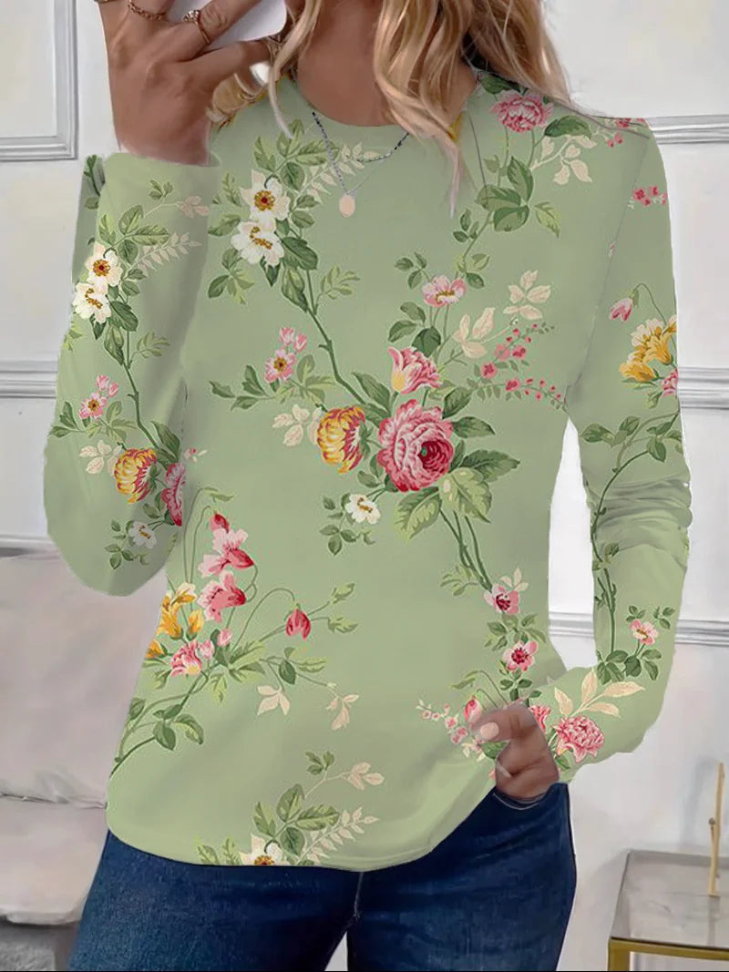 Women’s Graphic Nature Inspired Top | Long Sleeve