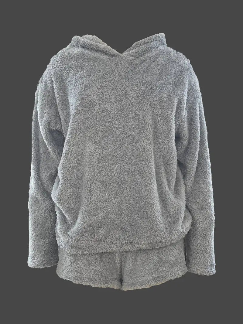Women’s Pajama Set | Cat Print Hoodie & Shorts