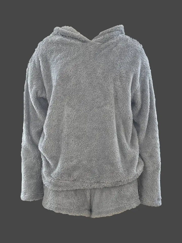 Women’s Pajama Set | Cat Print Hoodie & Shorts