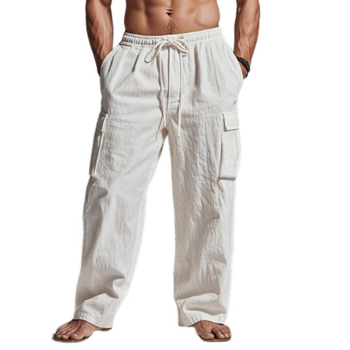 Ryan - Casual linen elastic waist pants