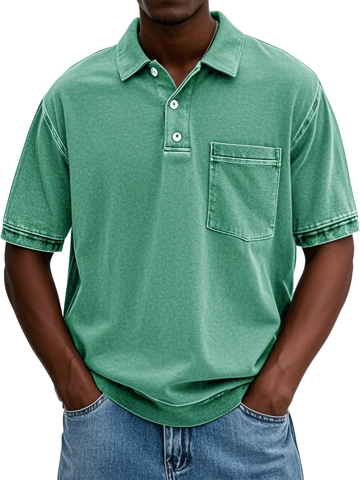 Men’s Washed Polo Shirt | Chest Pocket