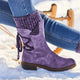 Women’s Studded Back Lace-Up Boots | Mid-Calf