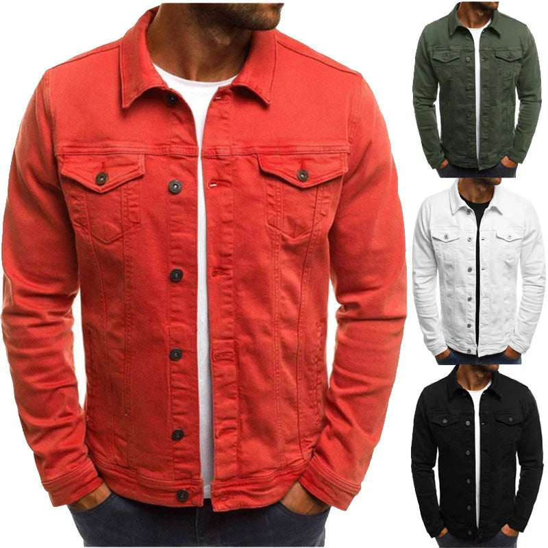 Men’s Buttoned Denim Jacket | Long Sleeve
