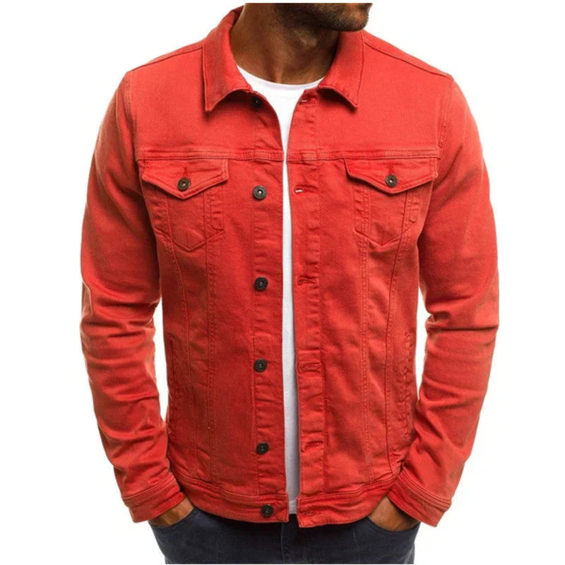 Men’s Buttoned Denim Jacket | Long Sleeve