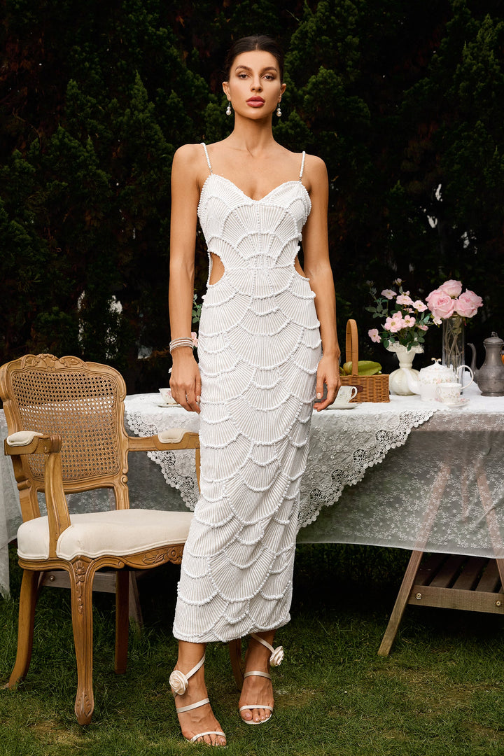 Women’s Elegant Textured Cutout Dress | Midi