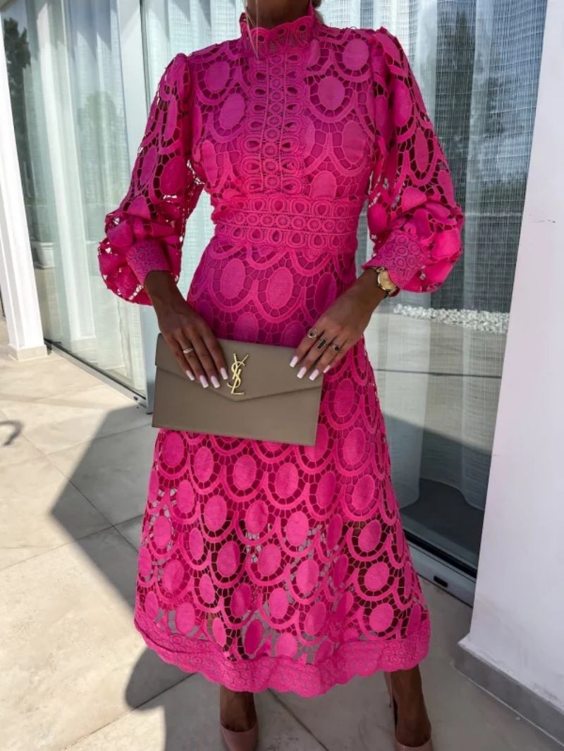 Women’s Lace Long Sleeve Dress | Midi