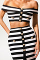 Women’s Striped Off Shoulder Set | Two Piece