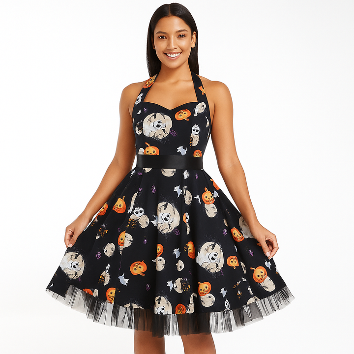 Women’s Halloween Dress | Cartoon Print Midi