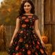 Women’s Halloween Midi Dress | Spooky Pumpkin Print