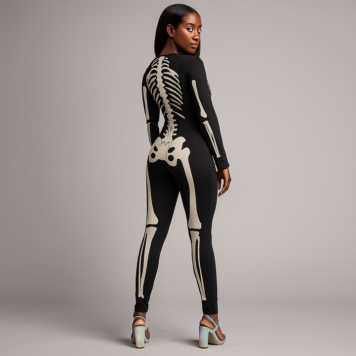 Women’s Halloween Jumpsuit | Skeleton Print Costume