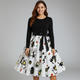 Women’s Halloween Costume Dress | Long Sleeve & Printed Skirt