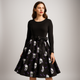 Women’s Halloween Costume Dress | Long Sleeve & Printed Skirt