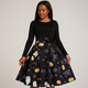 Women’s Halloween Costume Dress | Long Sleeve & Printed Skirt