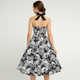 Women’s Halloween Costume Dress | Skull Print & Halter Neck Midi
