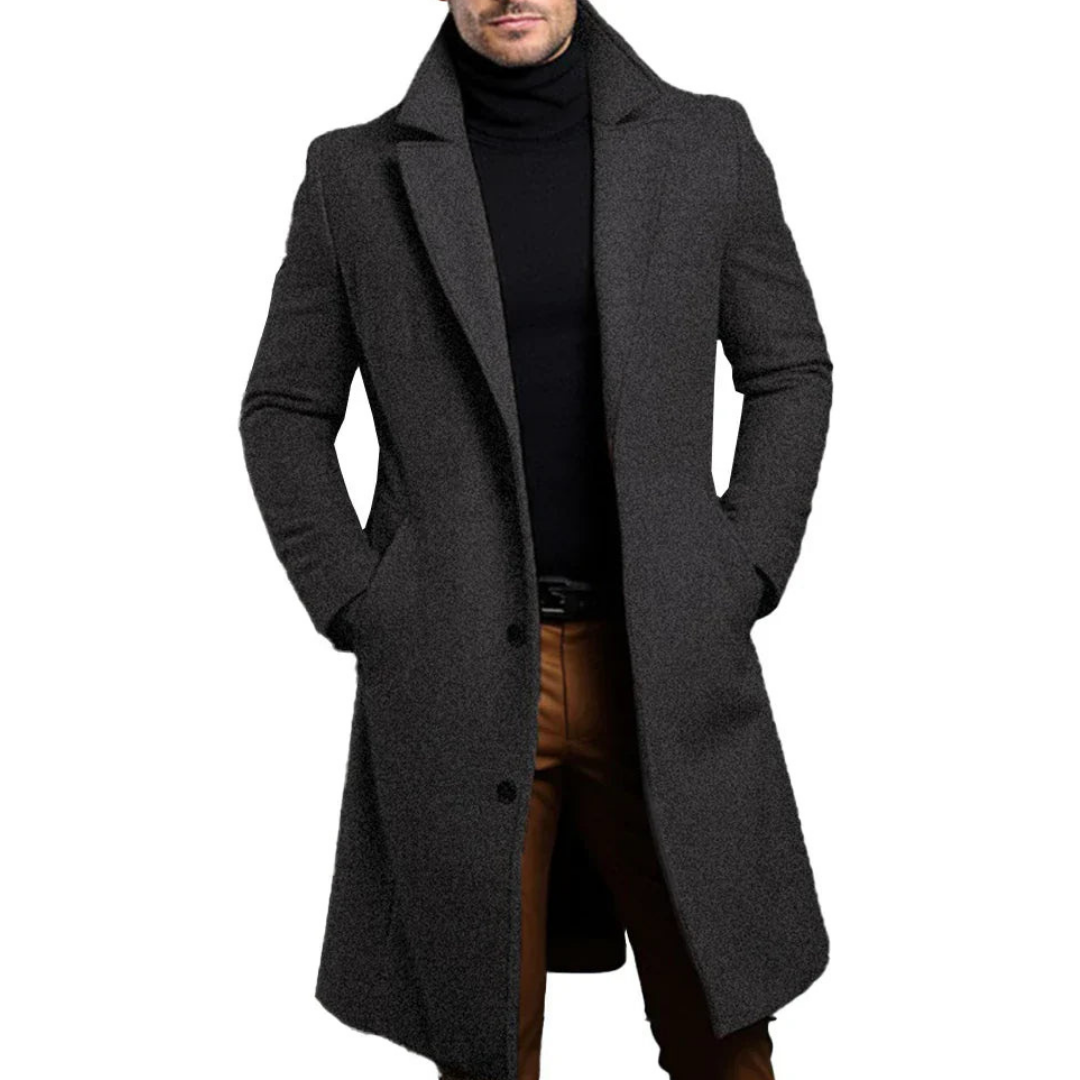 Men’s Single-Breasted Overcoat | Tailored Cut
