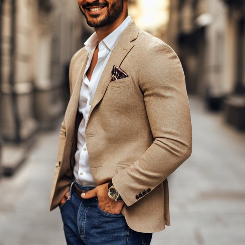 Landon - Casual blazer with notch lapel and two buttons for men