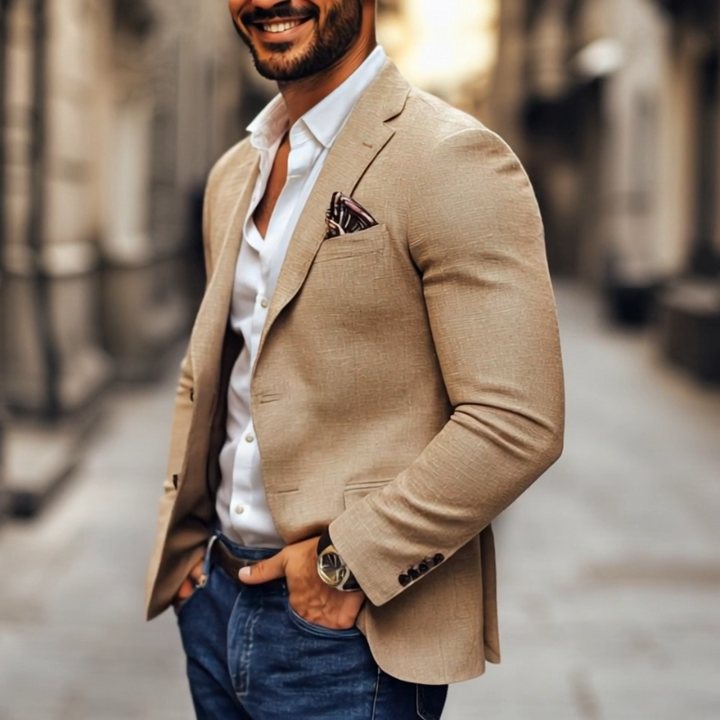 Landon - Casual blazer with notch lapel and two buttons for men