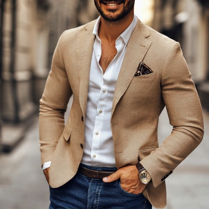 Landon - Casual blazer with notch lapel and two buttons for men