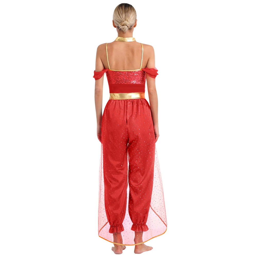 Women’s Princess Halloween Costume Jumpsuit | Off-Shoulder Harem Pants