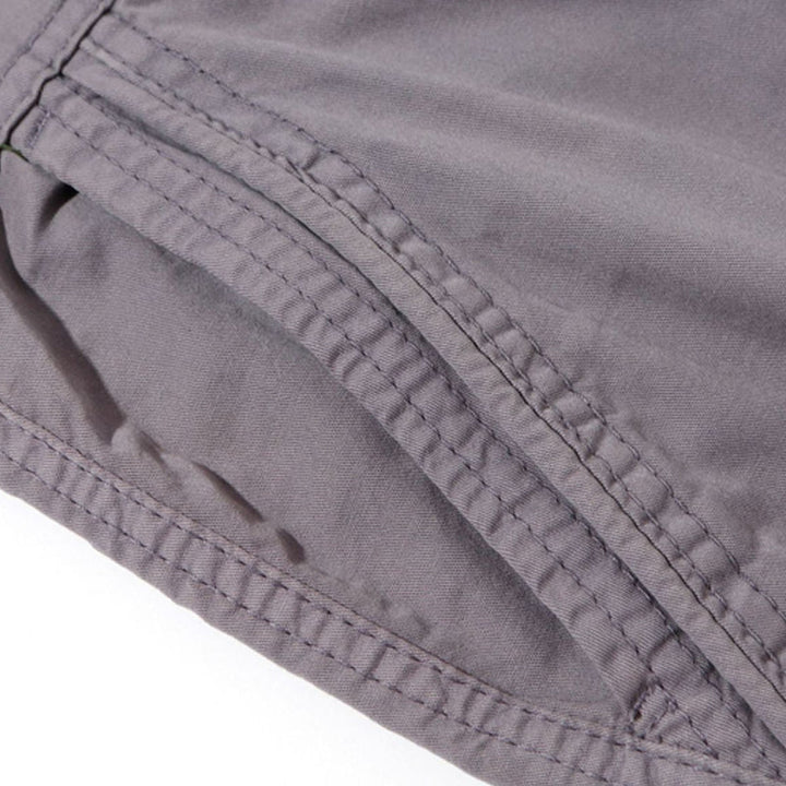 James - Cotton linen solid cargo shorts